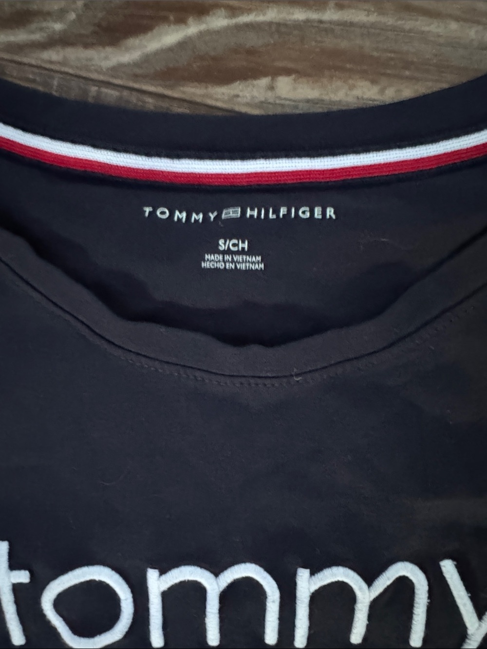 Tommy Hilfiger Navy Mini Dress with Red & White Side Stripes - Picture 2 of 6